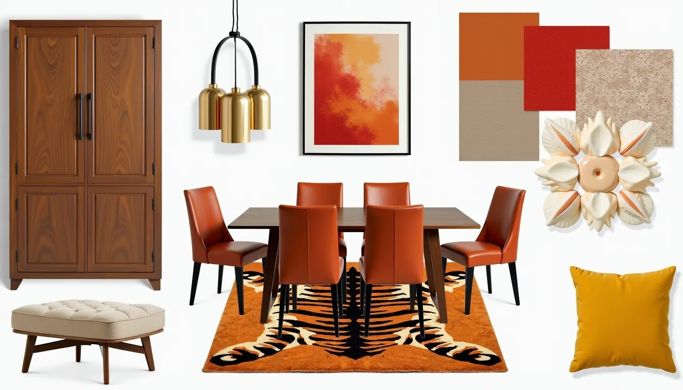 Vibrant Dining Room: Eclectic Style with Warm Hues