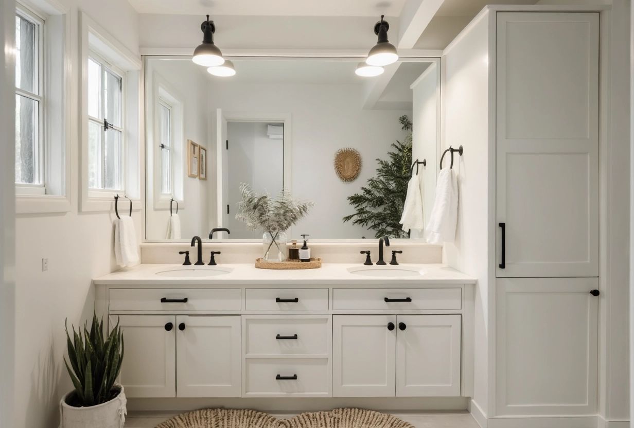 Scandinavian Bathroom Bliss: White, Beige & Light Brown
