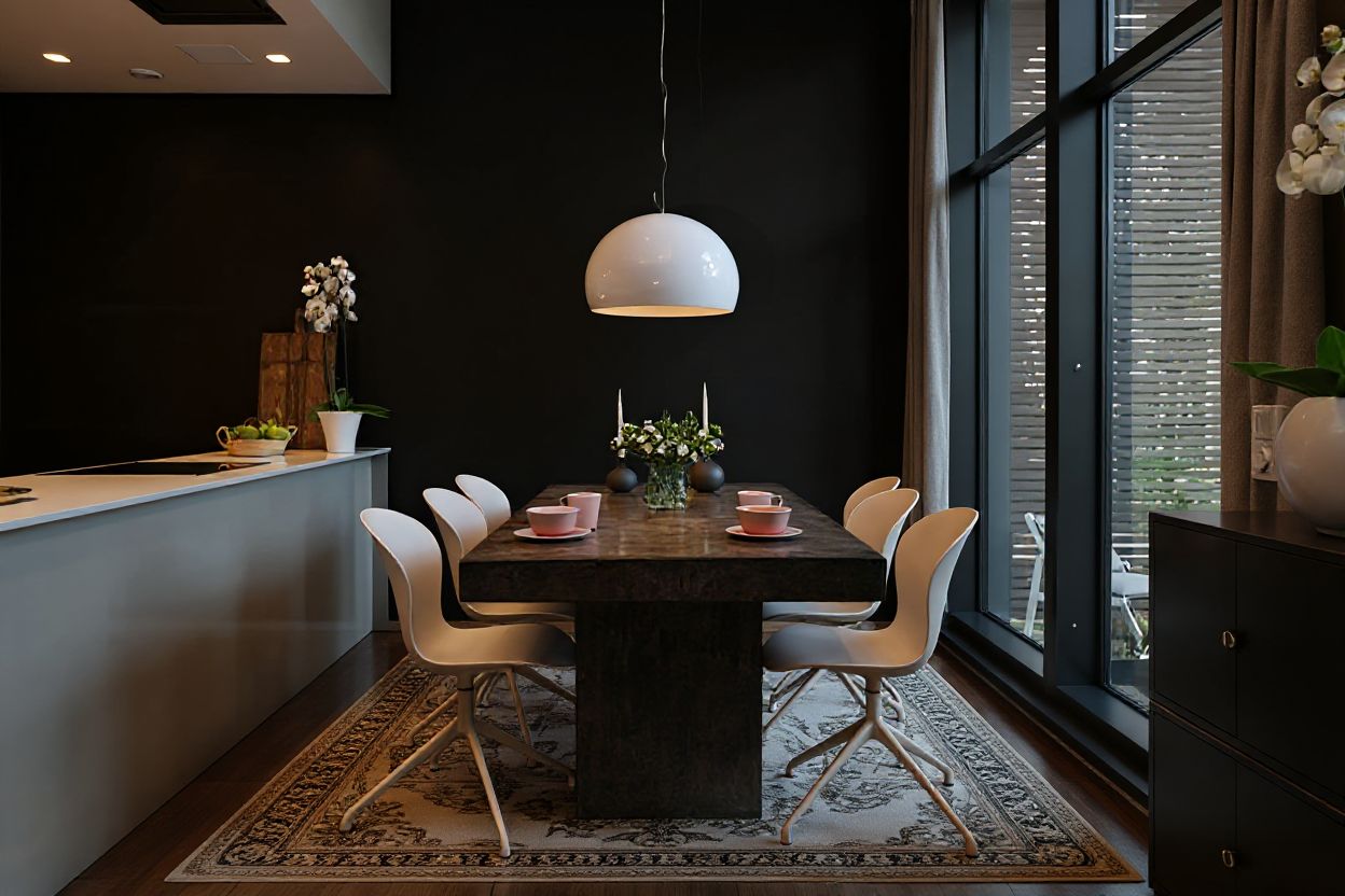 Art Deco Dining Room: Black, Gold & White Elegance