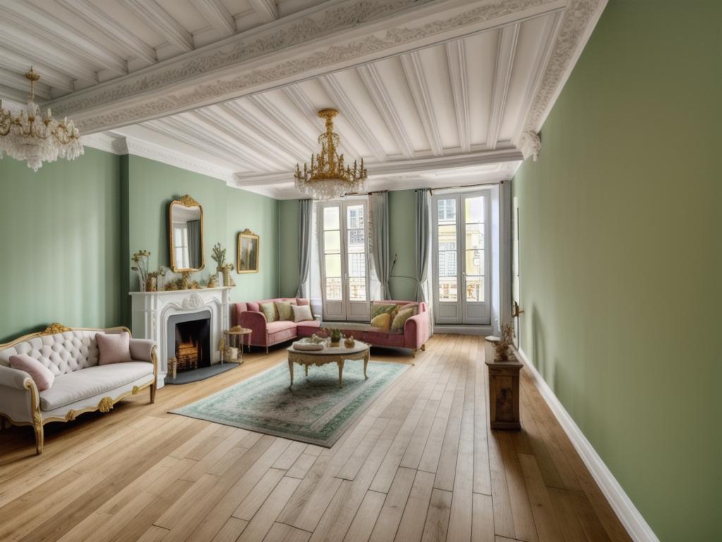 Charming French Country Living Room with Bold Color Palette