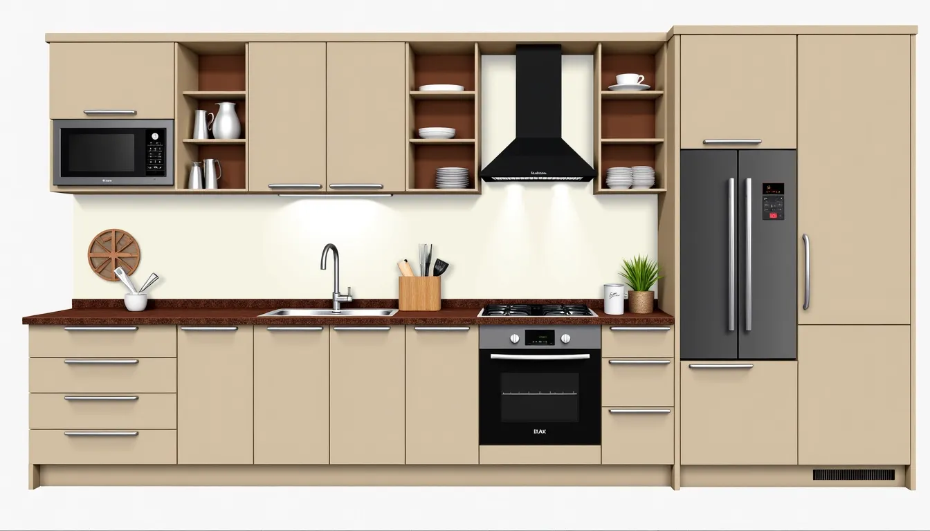 Contemporary Kitchen: Elegance in Tan, Beige & Ivory