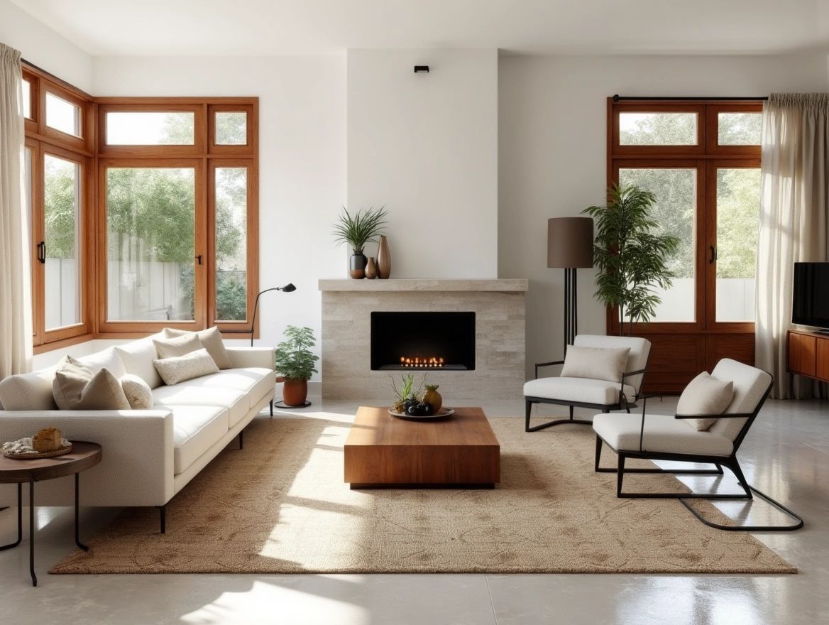 Mid-Century Modern Living Room with Warm Neutrals