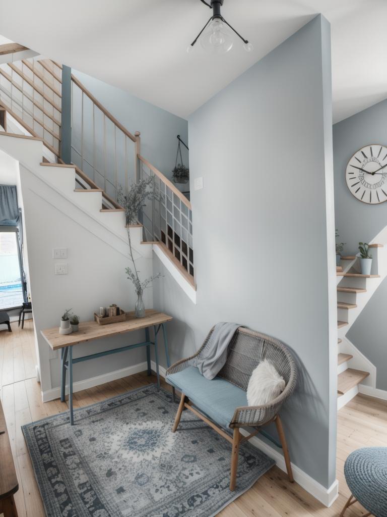 Cozy Farmhouse Living Room with Slate Blue & Teal Accents