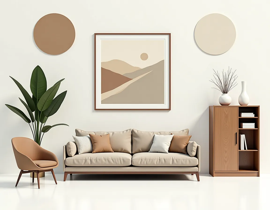 Modern Elegance: A Living Room in Tan, Beige & Ivory