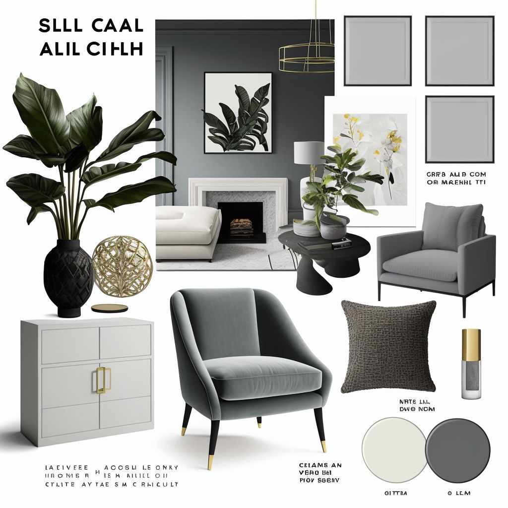 Chic Modern Living Room: White, Light Grey & Dark Grey