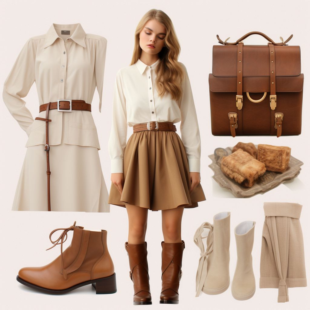 Vintage Fashion Inspiration: White, Beige & Light Brown Elegance