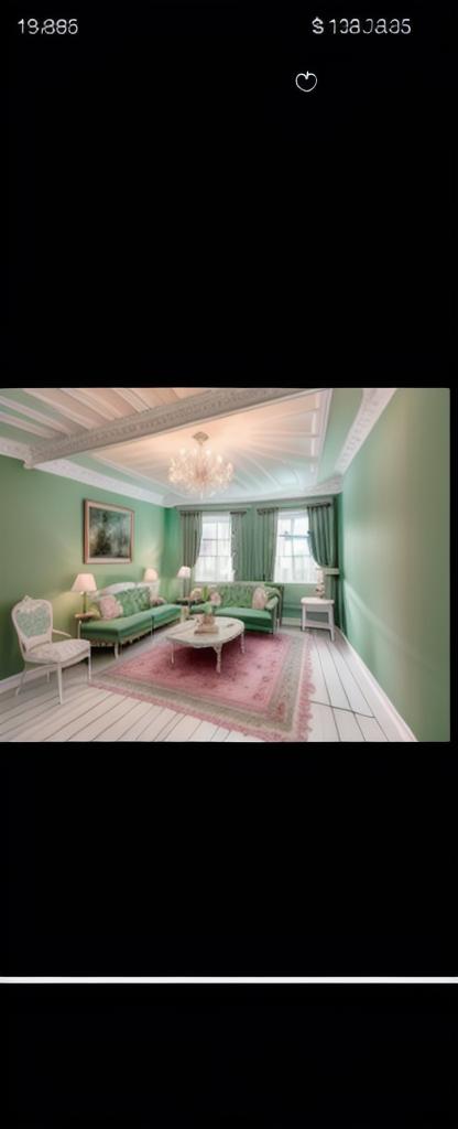 Victorian Living Room: Green Smoke, Dark Pink & Mustard Elegance