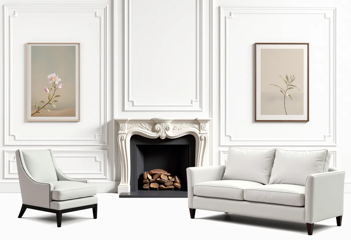Minimalist Living Room with Haussmannien Elegance