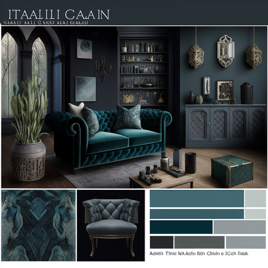 Gothic Living Room Grandeur: Dark Elegance & Bold Designs