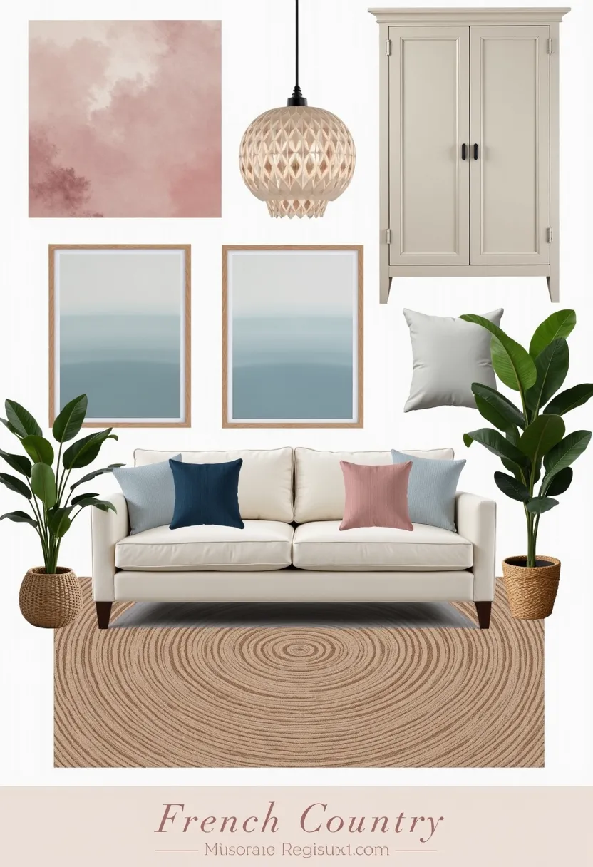 Charming French Country Living Room Design