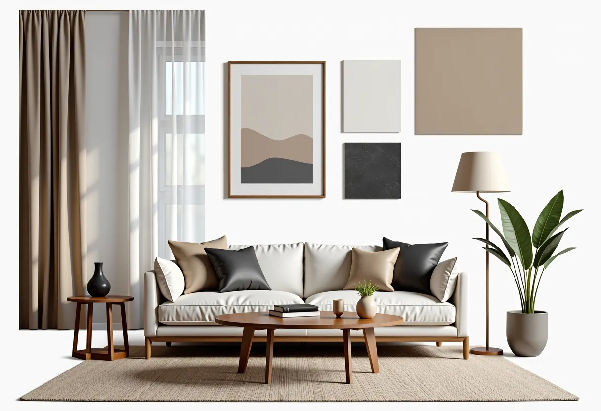 Sleek Contemporary Living Room Design: Elegance in Neutrals