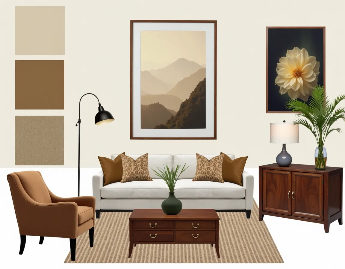 Glamorous Hollywood Regency Living Room Design