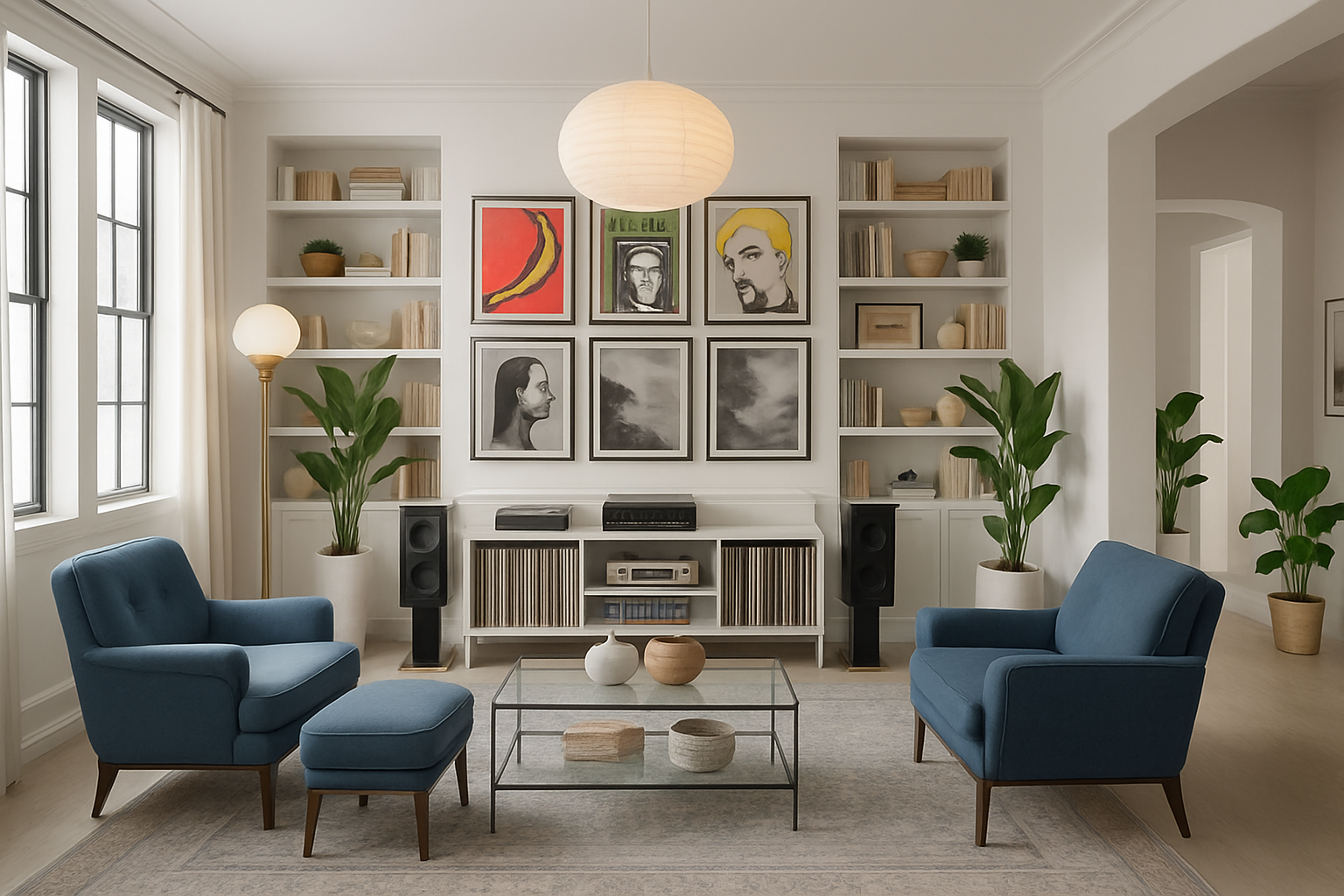 Hollywood Regency Living Room with Pop Art Flair