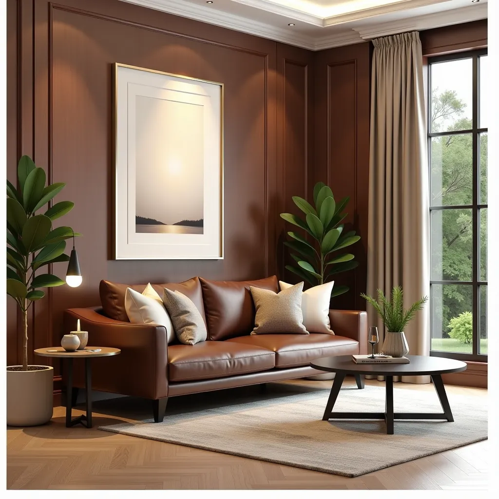 Minimalist Living Room: Tan, Beige & Ivory Elegance