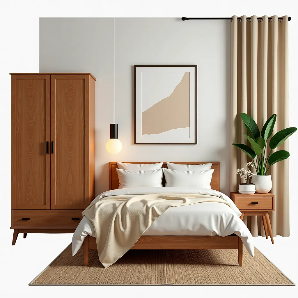 Serene Mid-Century Modern Bedroom Design