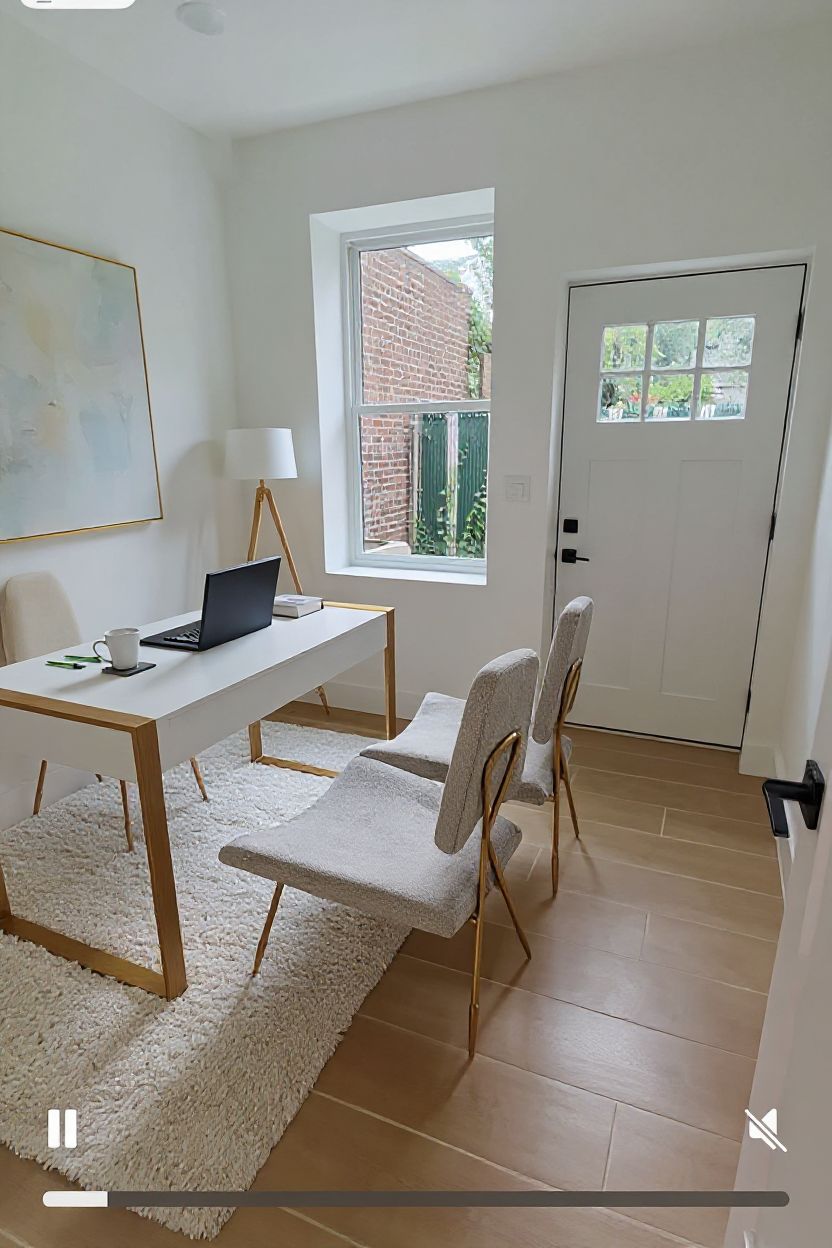 Mid-Century Modern Home Office: Cozy & Functional Design