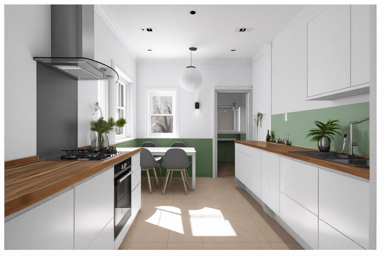 Modern Charcoal Grey Kitchen with Cozy Dining Nook