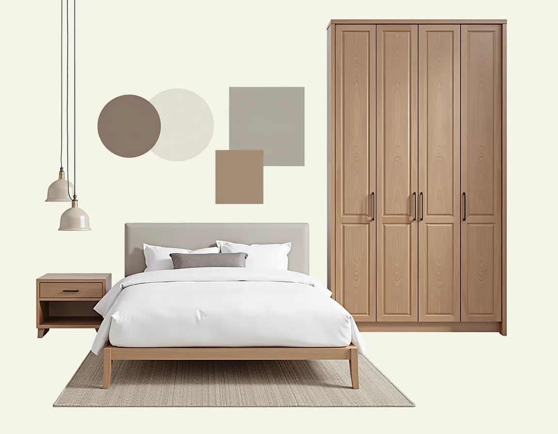 Contemporary Bedroom Bliss: A White and Beige Haven