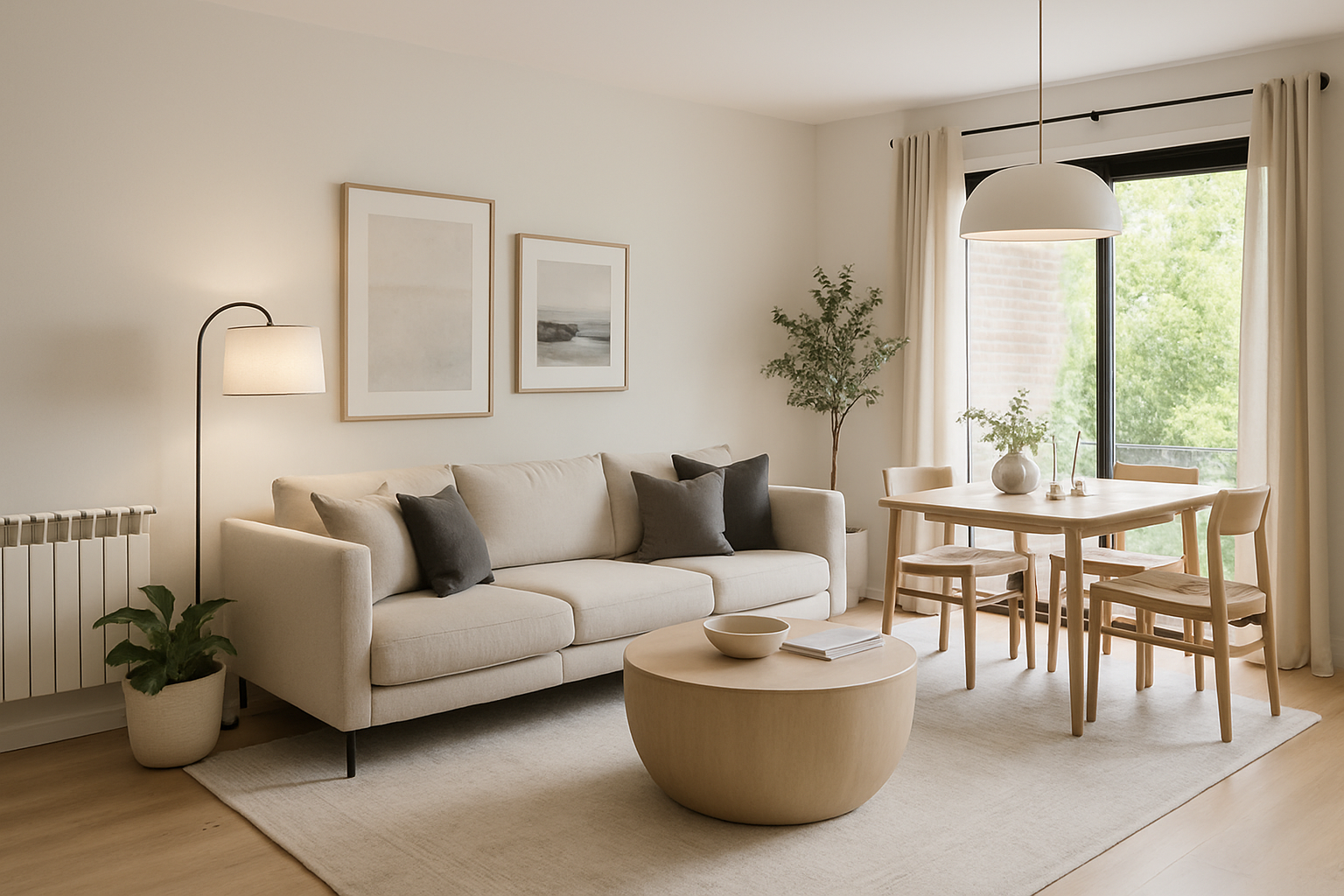 Minimalist Living Room with Elegant Beige Accents