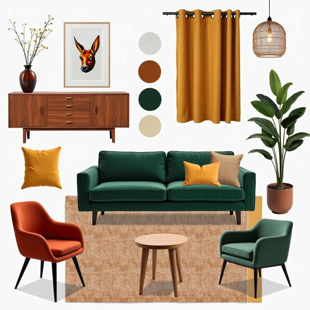 Eclectic Living Room: Nordic Charm with Warm Hues