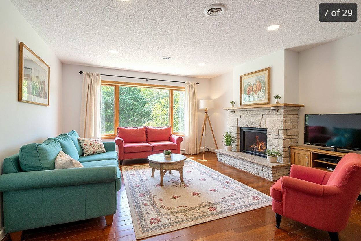 Shabby Chic Living Room: Teal, Coral & Mauve Harmony