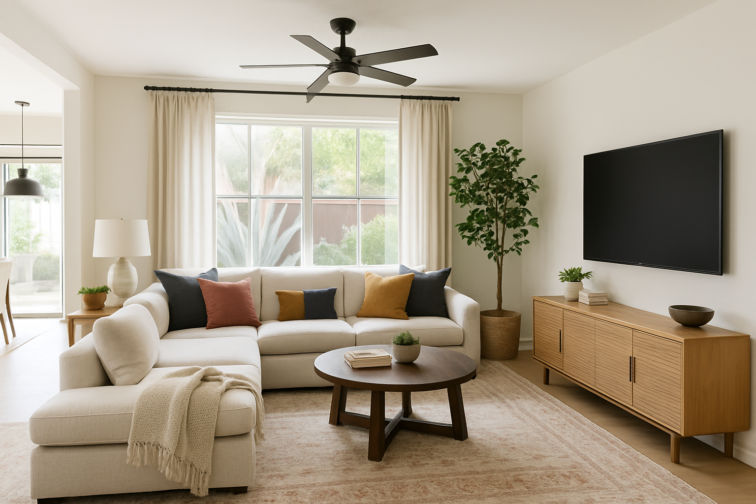 Contemporary Living Room with Warm Earthy Tones
