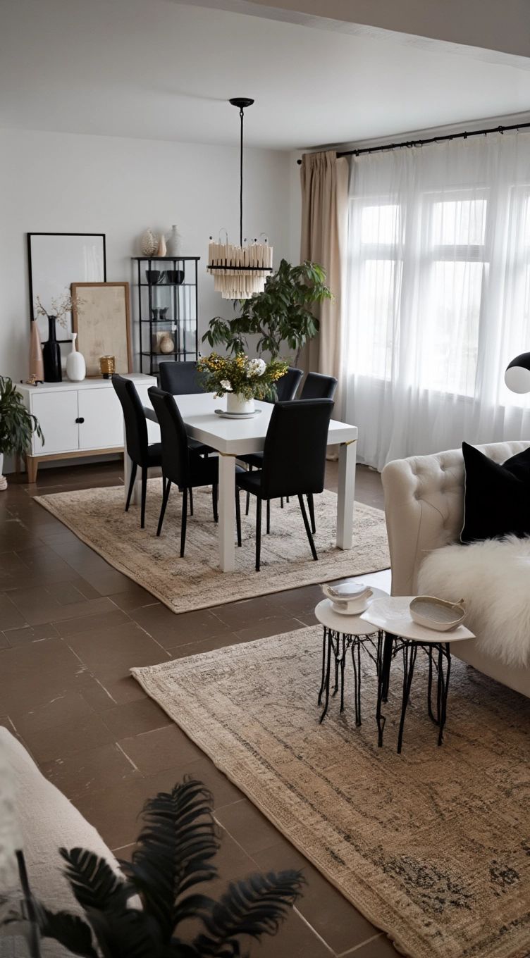 Elegant Scandinavian Living Room with Gold Accents