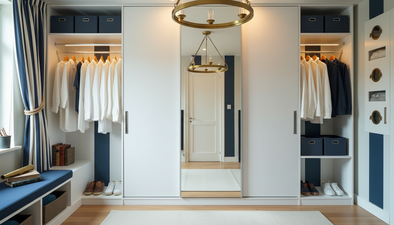 Nautical Closet Makeover: Bold Blue & White Redesign