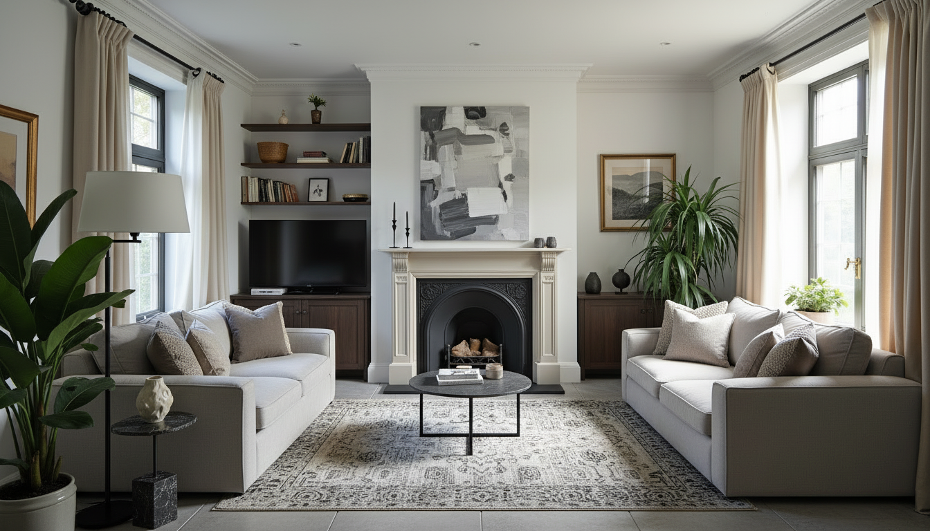 Contemporary Living Room Transformation with Bold Elegance