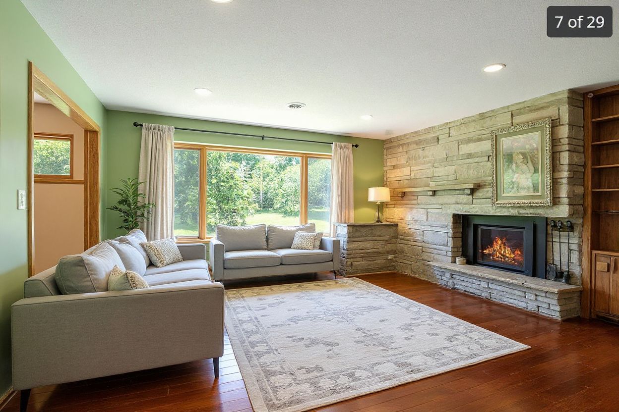 Modern Living Room with Sage Green Elegance