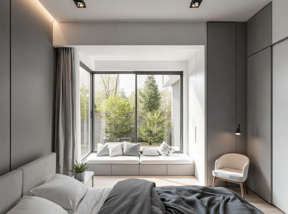 Minimalist Bedroom with Custom Storage Bench