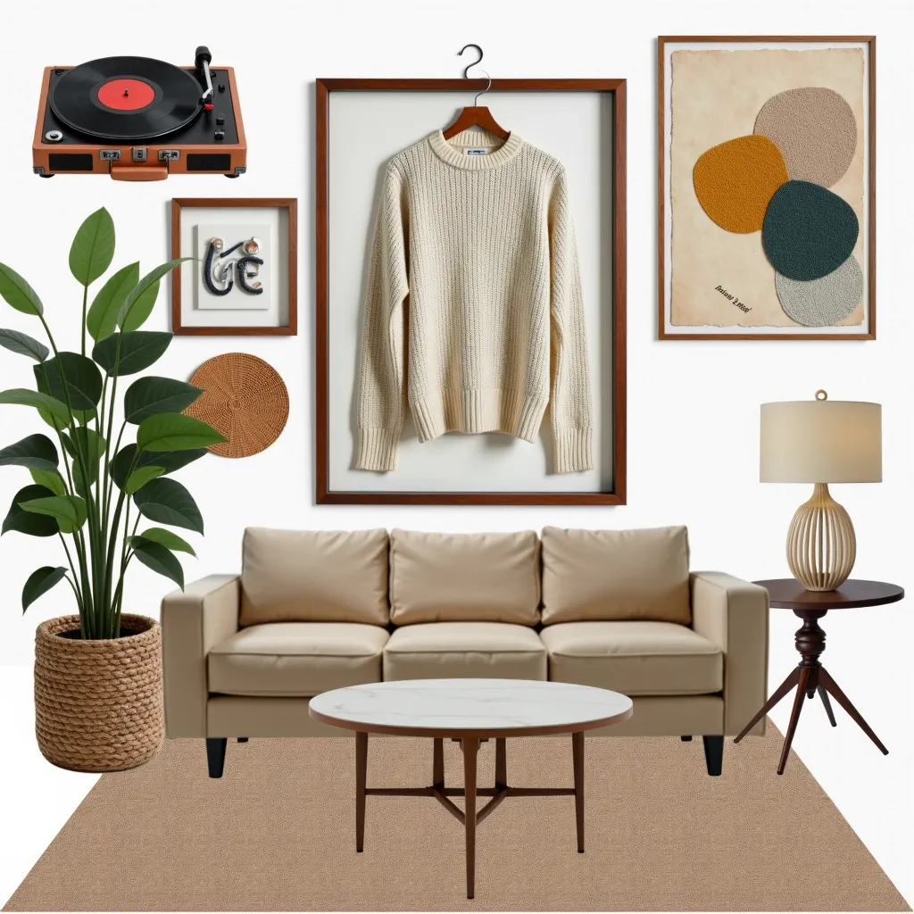 Contemporary Basement Retreat: Vintage Meets Modern