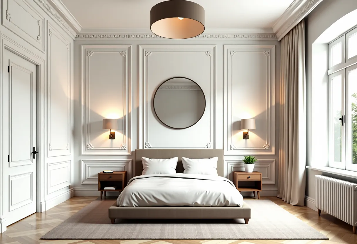Minimalist Bedroom: Haussmannien Charm with Modern Flair