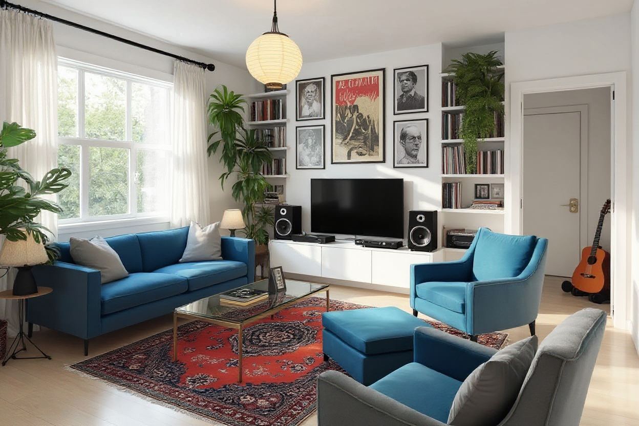 Art Deco Living Room with Vintage Charm and Modern Elegance