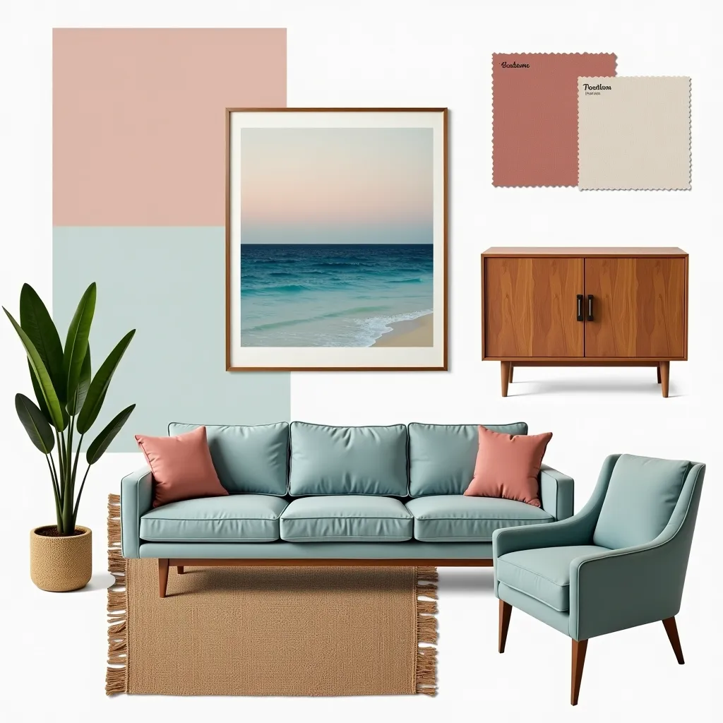 Mediterranean Living Room: Artful Elegance in Pastels