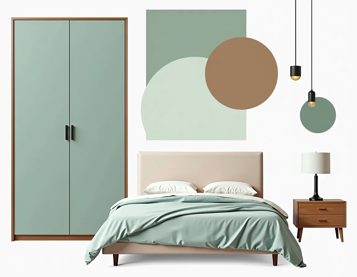 Serene Minimalist Bedroom with Pastel Hues
