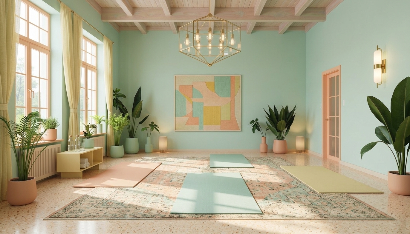 Modern Yoga Studio Transformation with Mint & Peach