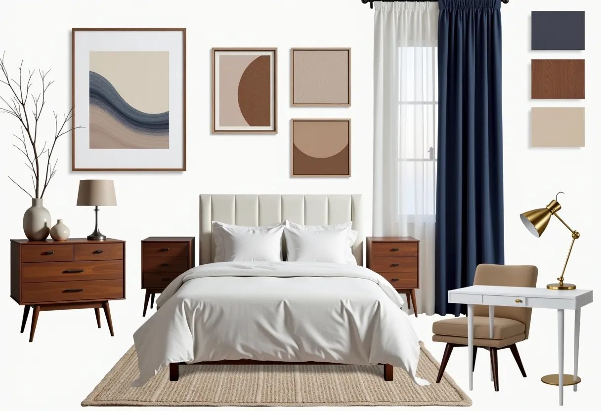 Modern Bedroom Elegance: A Palette of Whites & Neutrals