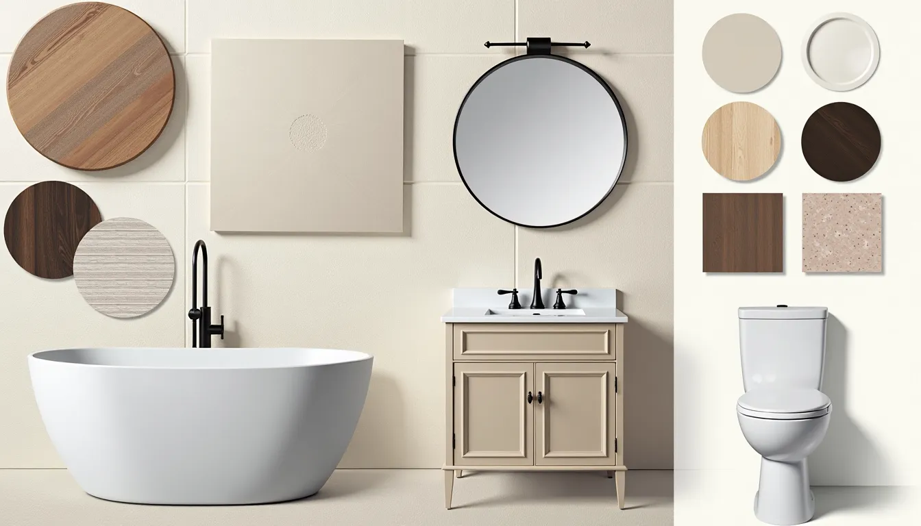 Transitional Bathroom Bliss: White, Beige & Light Brown Elegance