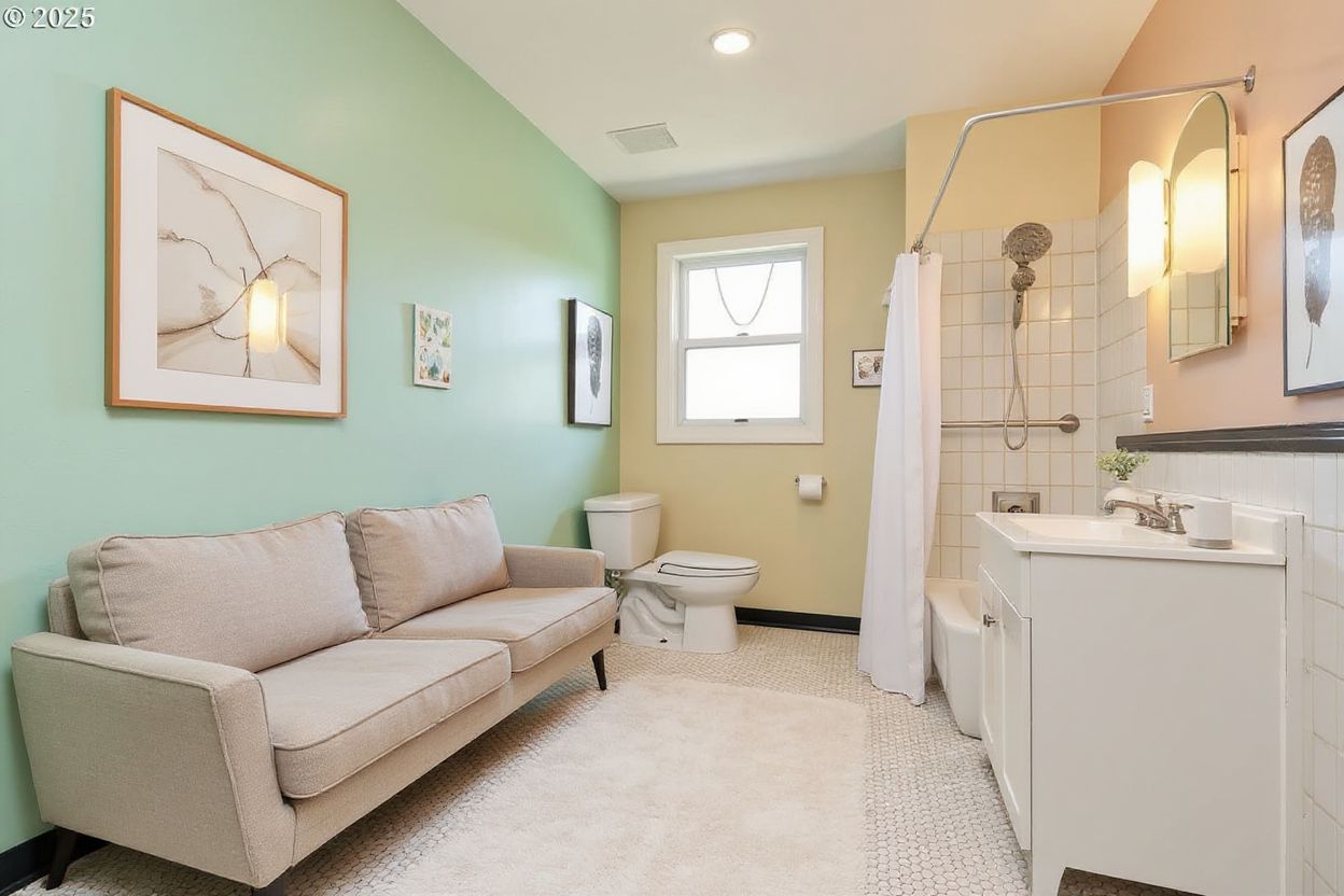 Sleek Contemporary Bathroom with Artistic Flair