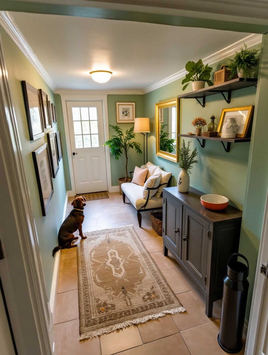 Victorian Mudroom: Mint, Yellow & Peach Elegance