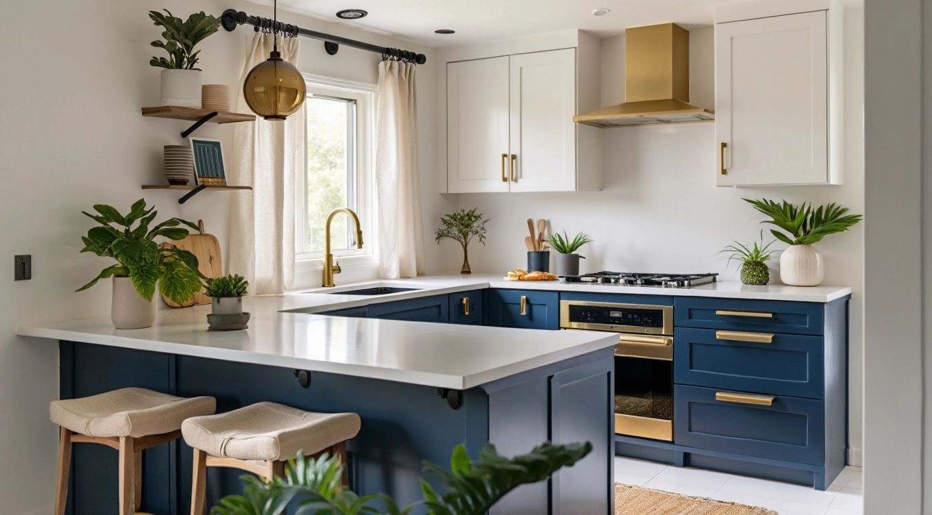 Modern Kitchen with Navy Blue Elegance