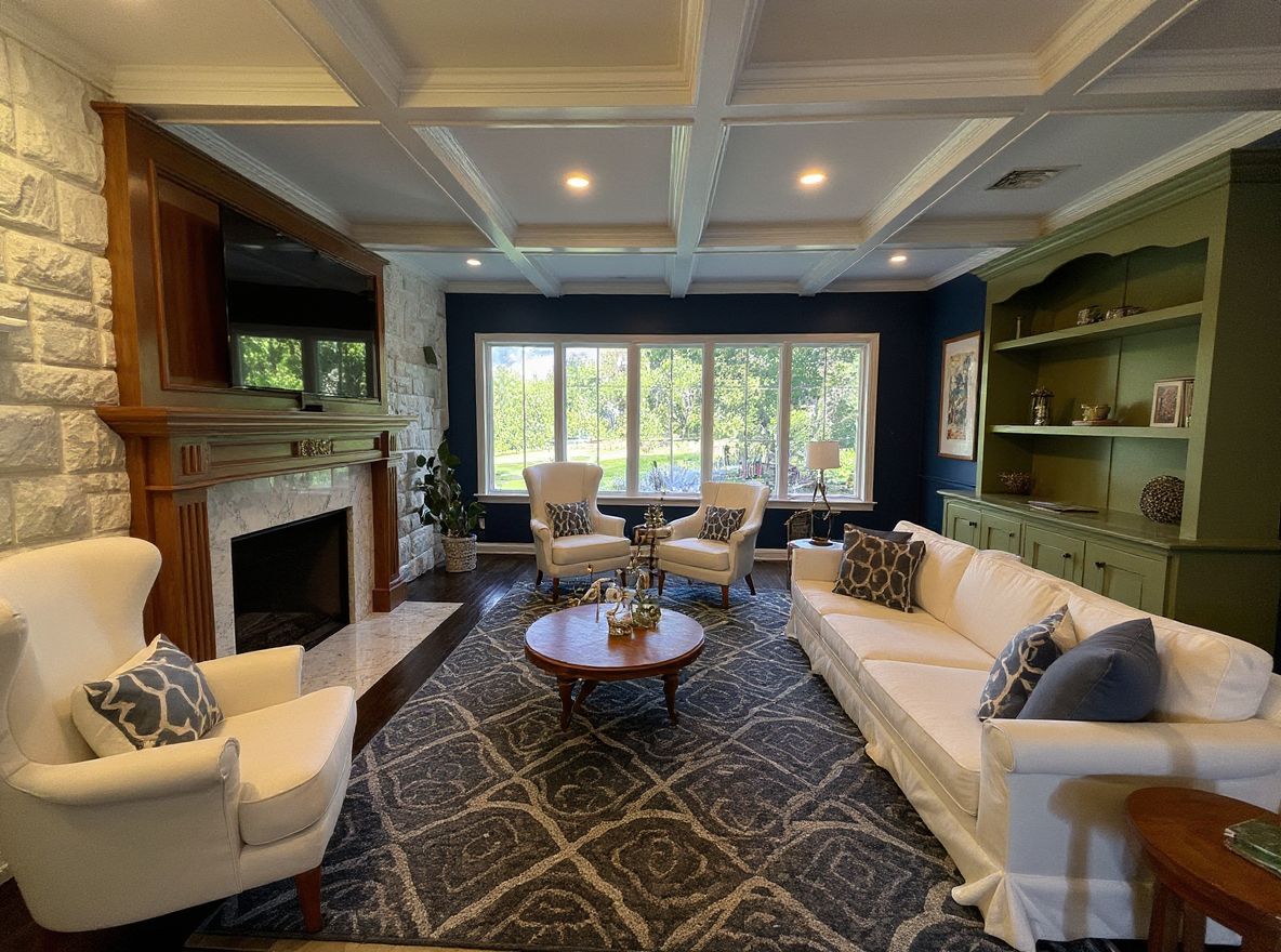 Traditional Living Room with Modern Colonial Charm