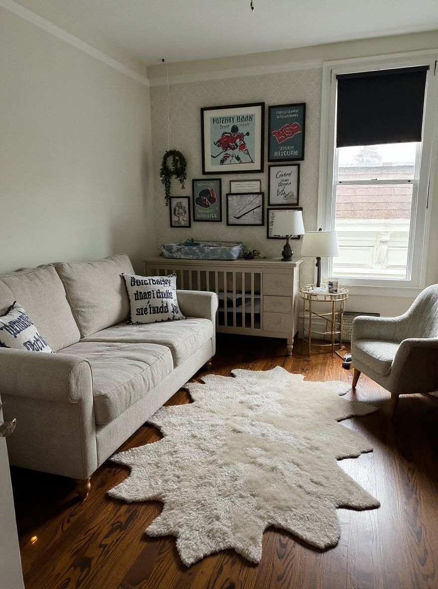Contemporary Nursery: Cozy Navy & White Bedroom