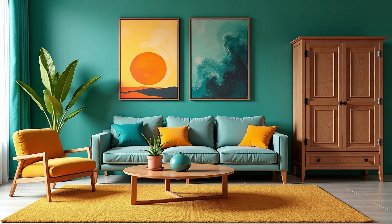 Vibrant Moroccan Living Room: Art, Elegance & Colors