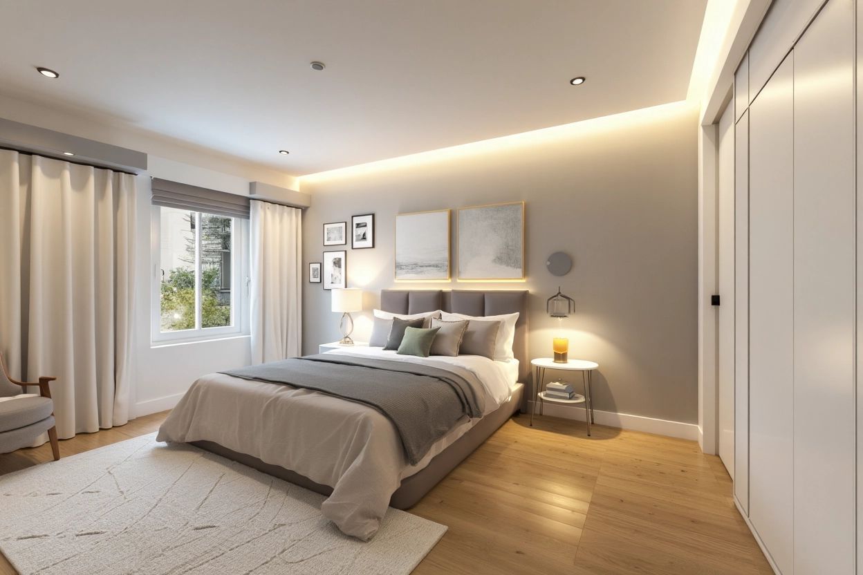 Dreamy Contemporary Bedroom with Chic Wardrobe