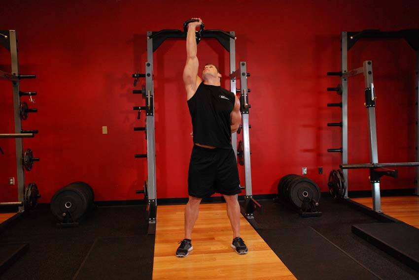 Advanced Kettlebell Windmill — starting position, working the abs