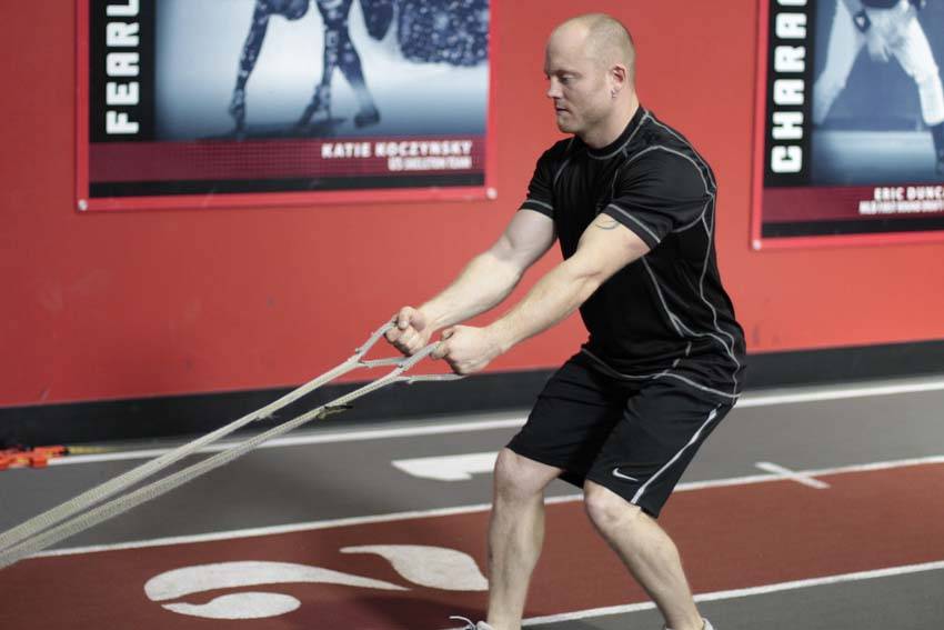 Backward Drag — end position, working the quads