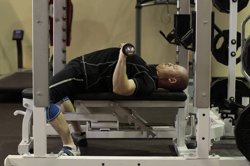 Bench Press - Powerlifting — end position, working the triceps