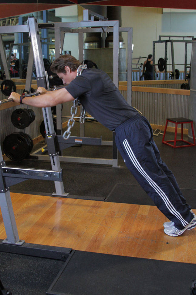 Body Tricep Press — starting position, working the triceps